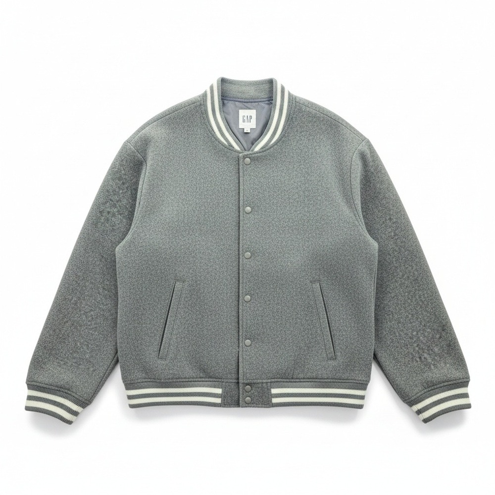 GAP Men's Grey Varsity Bomber Jacket